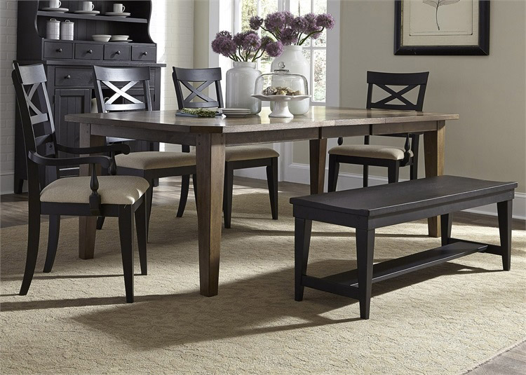 Blue Ridge Entire Collection Pic 4 ( Heading Dining Set With Painted Black X Back Chairs ).jpg